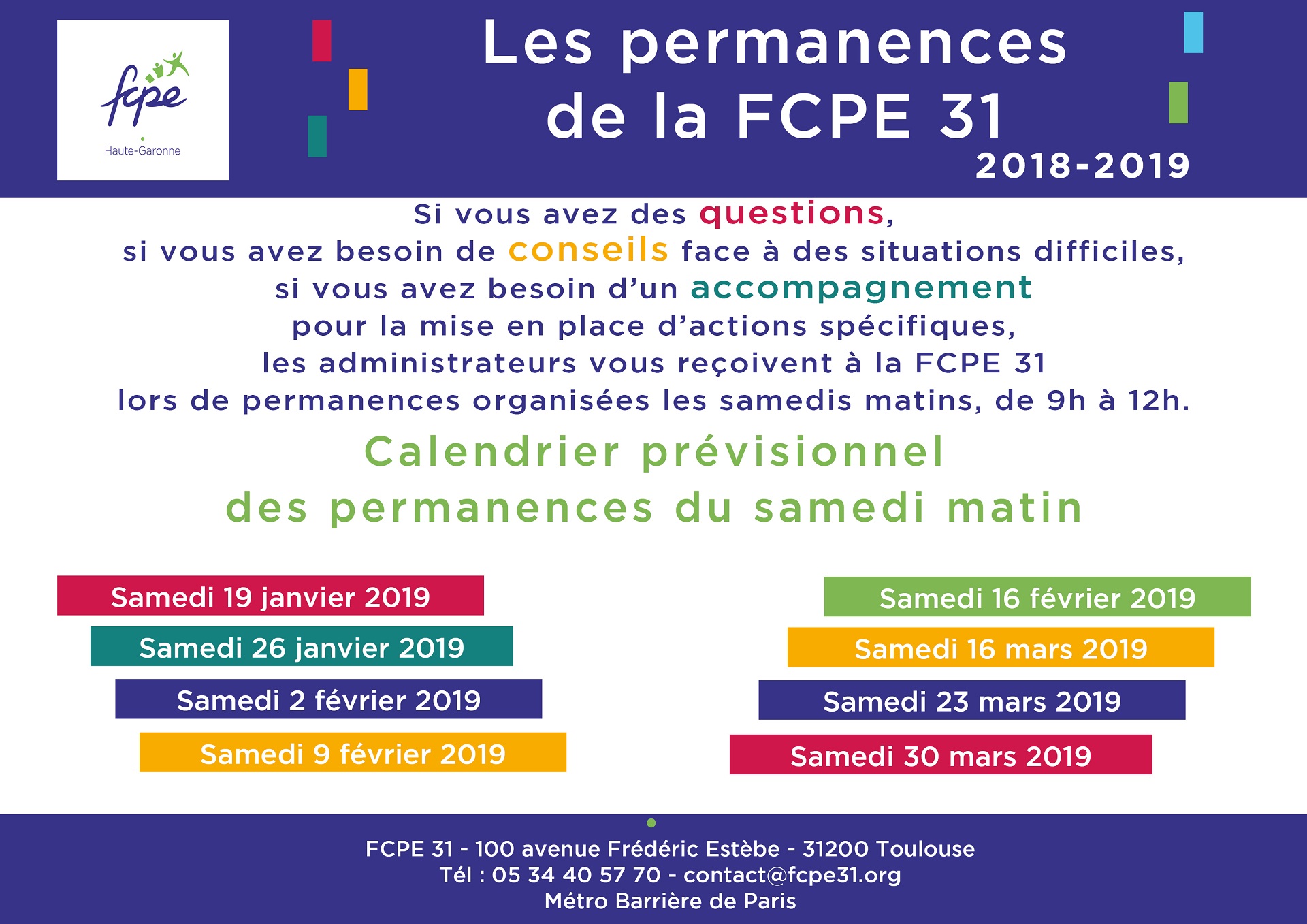 permanence du samedi matin
